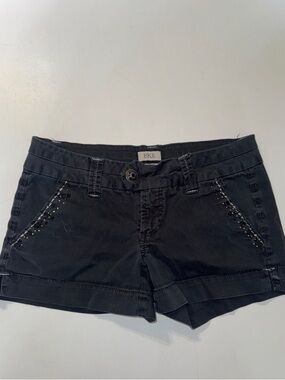 BKE Black Women's Stud-Accented Cotton Shorts
